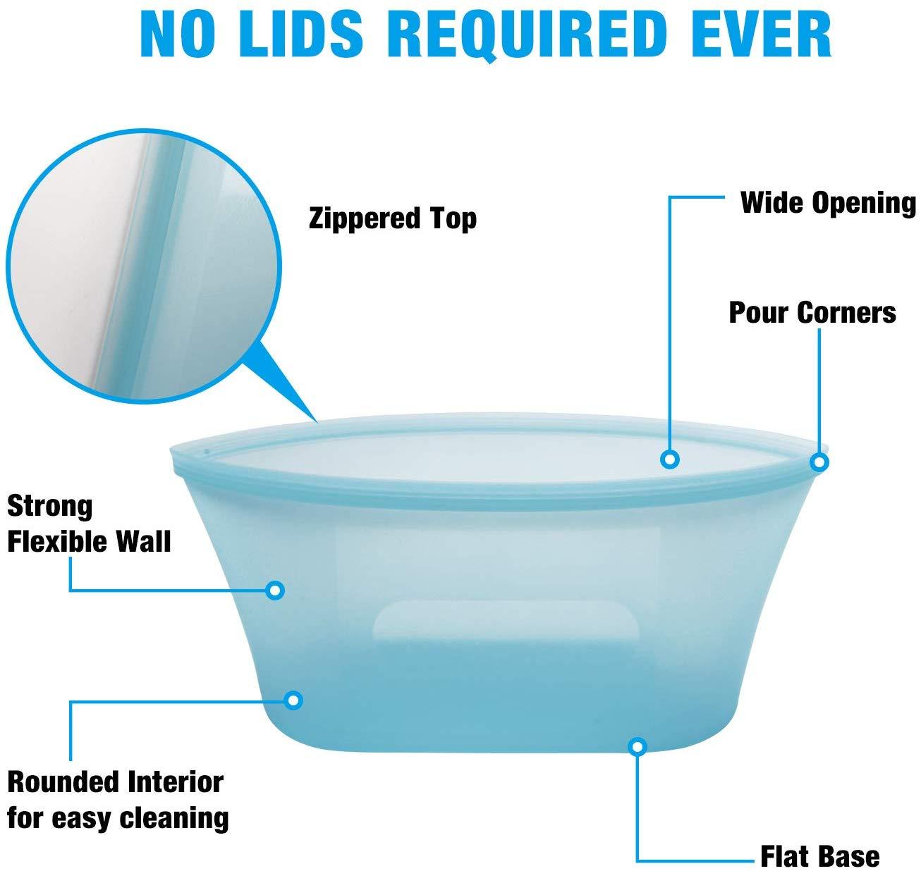 1171 Silicone Food Bag Reusable Airtight Seal Storage Container Freezer Leak-Proof (350Ml) - SkyShopy 1171 Silicone Food Bag Reusable Airtight Seal Storage Container Freezer Leak-Proof (350Ml) - SkyShopy